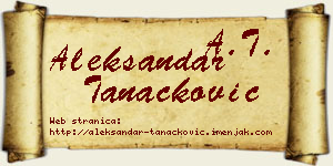 Aleksandar Tanacković vizit kartica